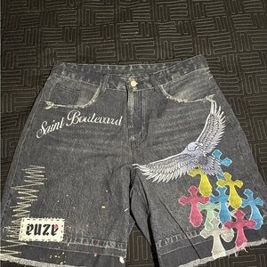 Men's Jean Shorts - Black